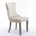 thumbnail image 4 of Newboti Furniture Upholstered Wing-Back Dining Chair with Backstitching Nailhead Trim and Solid Wood Legs,Set of 2, Beige 80286, 4 of 16