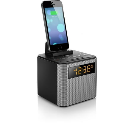Philips Ajt3300 Desktop Clock Radio - 2 W Rms - Mono - Apple Dock Interface - Proprietary Interface - 2 X Alarm - Fm - Usb - Iphone Dock - Manual Snooze (Best Dab Clock Radio With Ipod Dock)
