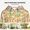 thumbnail image 4 of Daiia Cute Shiba Pattern Women's Fashion Hoodies & Sweatshirts with Kangaroo Pocket Hooded Sweatshirt with Eye-catching Drawstrings-XX-Large, 4 of 7