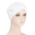 thumbnail image 2 of AWZXDE Women's Solid Comfortable Square Headwrap Pull On Style Turban Cap White, 2 of 3