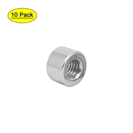 

M3x6mmx4mm Rod Bar Stud Round Coupling Connector Nuts 10pcs