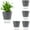 4Pcs 5inch, variant on Self Watering Planters, 2 Pack 6.7 Inch Self Watering Pots for Indoor Plants Wicking Pots, Modern Decorative Planter Pot for House Plants, Aloe,African Violets, Succulents (Grey)