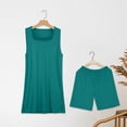 thumbnail image 5 of GILIGEGE 2 Piece Short Sets for Women Summer Women's Casual Oversized Two Piece V Neck Vest Open Top Top Top Tight Shorts Shorts Set Summer Beach Vacation Outfits Lounge Tracksuits Mint Green L, 5 of 6