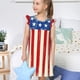 thumbnail image 4 of Fotbe America Flags2 Vestido de Dormir para Niñas de 3 a 10 Años, Mangas Cortas, Estilo Princesa, Pijama Camisón con Mangas Voladas-X-Large, 4 of 6