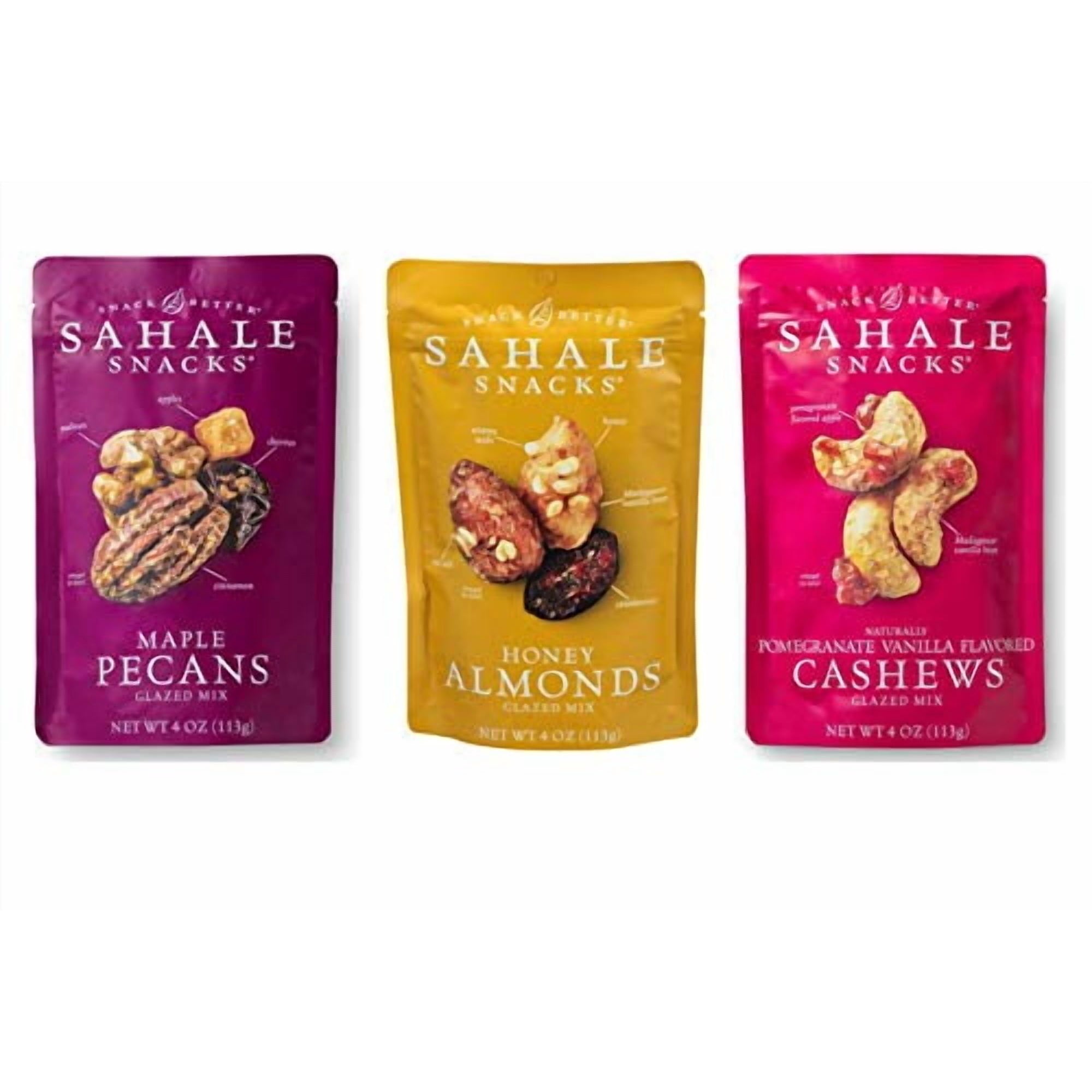 Sahale Snacks Glazed Nut Mix Variety Pack, 4 Ounces Each, 6 Count – Assorted Roasted Nut Snacks for Sharing and On-the-Go