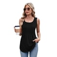 thumbnail image 3 of Womens Loose Fit Casual Flowy Tank Tops Sleeveless Summer Tops Black S, 3 of 9