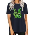 thumbnail image 1 of Pxiakgy Vente Chaude! T-Shirt Trèfle de la Saint-Patrick pour Femmes Chanceux Irlandais Manches Courtes T-Shirt Graphique Trèfle Mode Décontractée Col Rond Manches Courtes Imprimé Noir S, 1 of 6