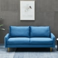 thumbnail image 6 of Hybition Velvet Sofa Modern Couch with Metal Legs for Living Room-Blue, 6 of 9