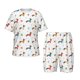 thumbnail image 1 of Fotbe winter Snowflake Dachshund Pijama Estampada de 2 Piezas para Niños – Ropa de Dormir de Manga Corta Cómoda para Niños y Niñas, Camiseta y Shorts de Algodón-Large, 1 of 6