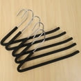 thumbnail image 4 of Open End Trouser Hangers Slack Pant Hanger with Non-Slip Foam Coated Black 5-Pack, 4 of 8