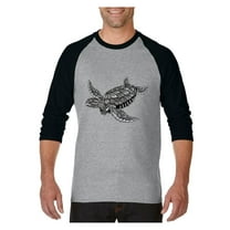 Mens Raglan Sleeve Baseball T-Shirts - Sea Turtle Hawaii
