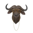 thumbnail image 2 of Escultura de pared con cabeza de animal, colgante individual, cabeza 3D, soporte de pared, fondo para TV pequeño Marrón, 2 of 9