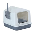 thumbnail image 4 of perfeclan Enclosed Cat Litter Tray Kitty Litter Pan Reusable with Door for Small Animals Rabbit Hooded Cat Litter Case Cat Litter Toilet Gray, 4 of 9