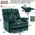 thumbnail image 2 of Oversized Recliner Chair 350 lb Weight Capacity, Home Oversized Velvet Manual Chair Recliner Overstuffed Arms and Back for Home Theater Living Room Green, 2 of 7