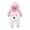 Pink, variant on Kovlvoll Infant Baby Girl Boy Rompers Cute Printing Long Sleeve Hooded Clothes Fuzzy Thick Thermal Newborn Jumpsuit
