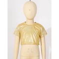thumbnail image 5 of Manyakai Kids Boys Girls Shiny Metallic Crop Tank Top Jazz Hip Hop Dance Costumes Club Party Music Gold 150, 5 of 7