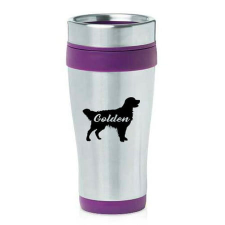 

16 oz Insulated Stainless Steel Travel Mug Golden Retriever Golden (Purple)