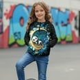 thumbnail image 3 of Xoenoiee Panda Moon Leaves Star Print Girls's Cropped Sweatshirts Fall Sweaters Fashion Hoodies Half Zip Pullover Long Sleeve Shirts Clothes with Pocket, 7-8 Years, 3 of 7