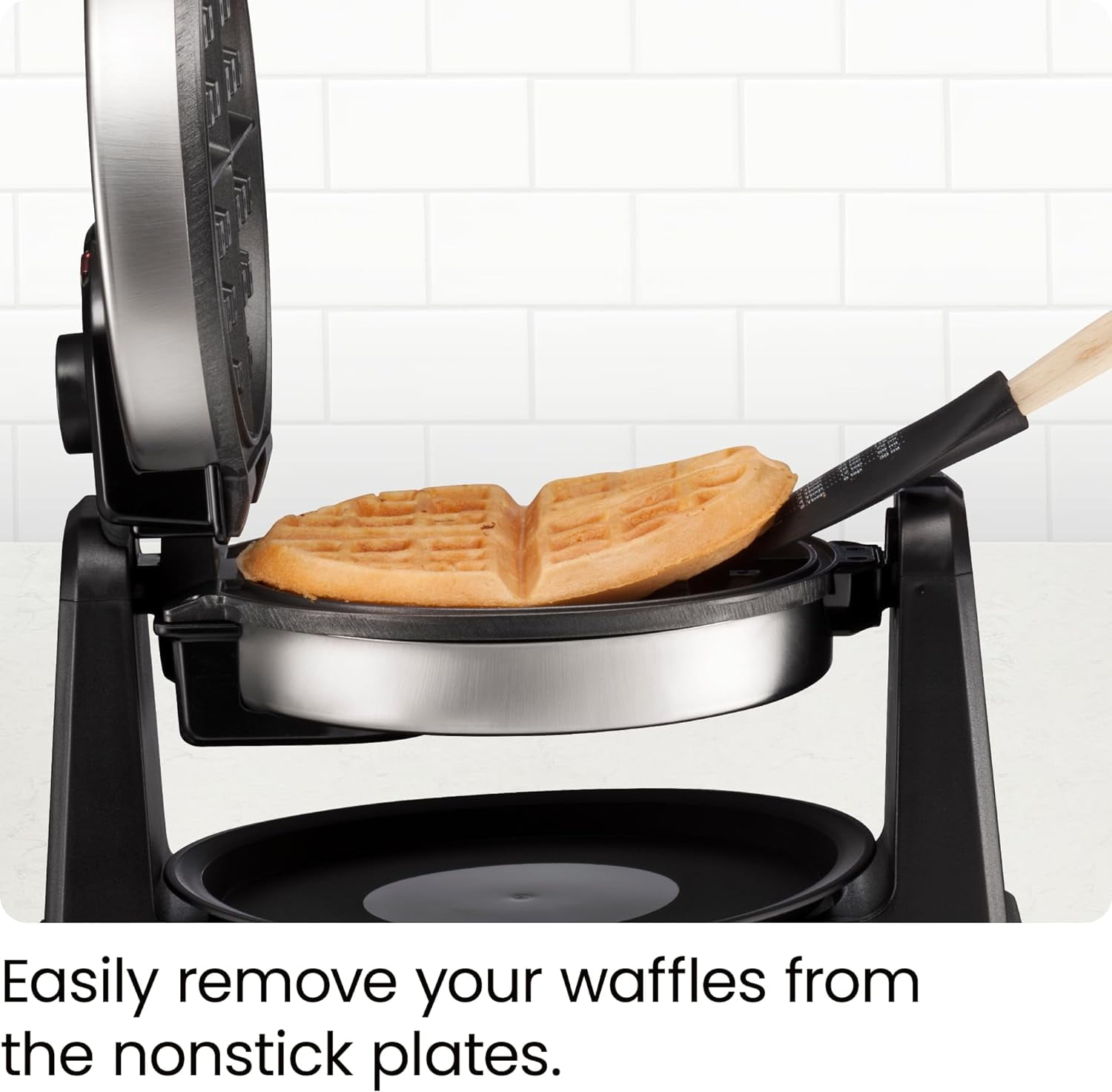 Chefman Flip Belgian Waffle Maker w/ Non Stick Plates, Adjustable Timer - Stainless Steel