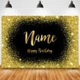 thumbnail image 1 of Nombre personalizado foto oro plata brillo fiesta de cumpleaños Banner fondos Baby Shower DIY cumpleaños fotografía telones de fondo sesión fotográfica Tan Jianjun unisex, 1 of 2