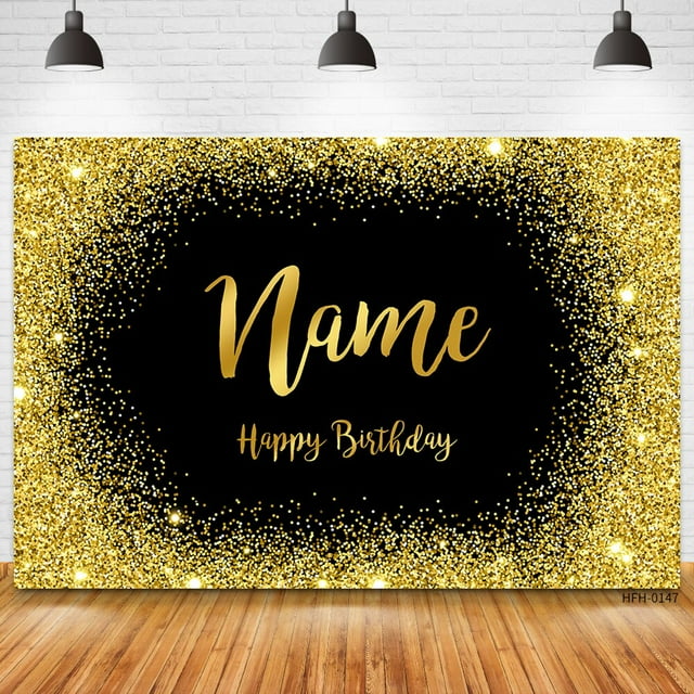 Nombre personalizado foto oro plata brillo fiesta de cumpleaños Banner fondos Baby Shower DIY cumpleaños fotografía telones de fondo sesión fotográfica Tan Jianjun unisex