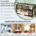 thumbnail image 4 of Mirightone Wooden Twin over Twin Bunk Floor Bed with Ladder, Twin Size Low Bunk Bed, Upper Bed with Slats, Espresso, 4 of 8