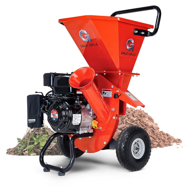 GreatCircleUSA 3-in-1 Gas Wood Chipper Shredder – 3" Capacity