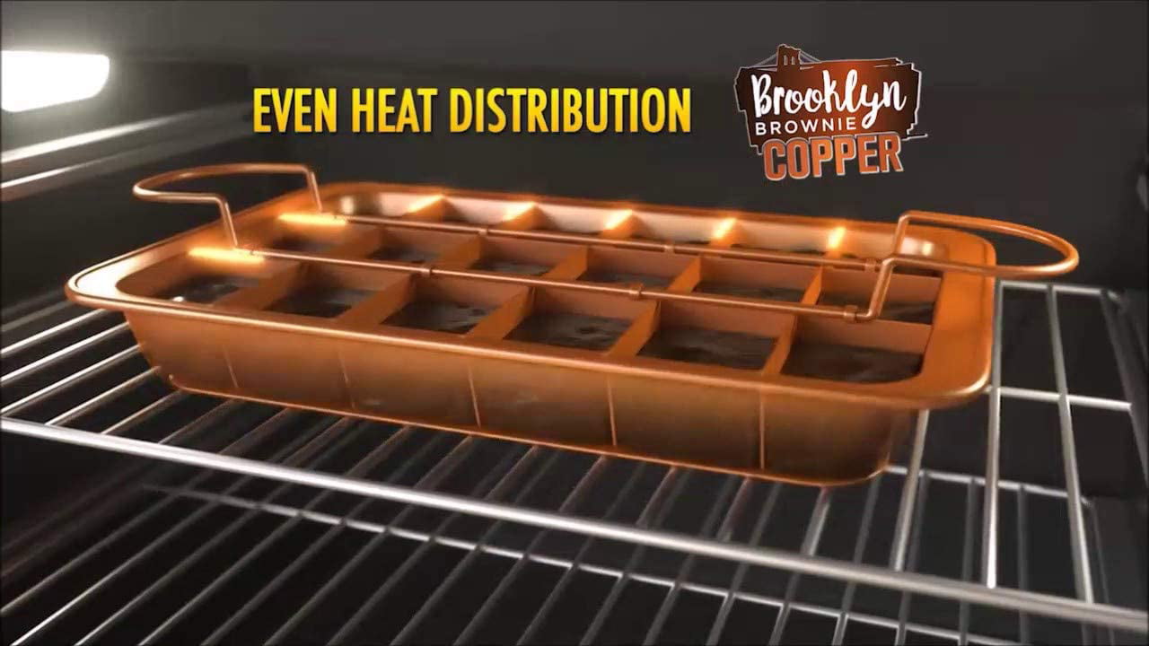 18 Holes Brooklyn Brownie Copper Nonstick Baking Pan B,sy