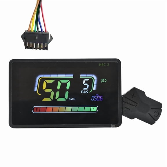 H6C-2 E-Bike Meter LCD Display Electric Scooter Speedometer Dashboard UART 24V-60V for Mountain Electric Bike SM6PIN