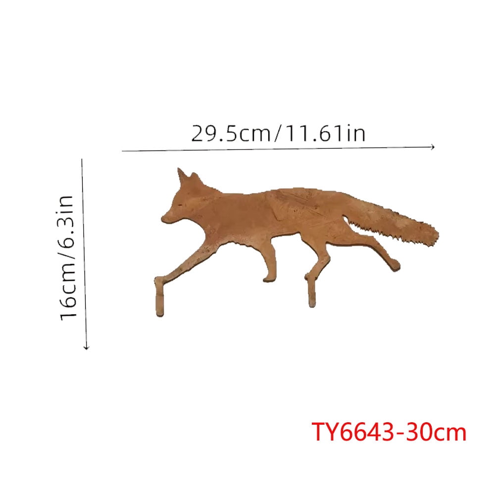 Rustic Metal Garden Stake, Halloween Fox Decor, Charming Outdoor Statue & Wall Sculpture for Yard Enhancement, Unique Rustic Metal Art