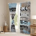 thumbnail image 3 of Castle Fairy Rustic Camping Quote Black Out Curtains for Campers, Retro Camper Print Curtains Pack of 2 (42x63 Each) for Bedroom, Blue Gray, 3 of 6