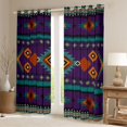 thumbnail image 2 of Manfei Tribal Aztec Kitchen Curtains, Boho Geometric Black Out Curtains Pack of 2 (42x63 Each), Teal, Orange and Purple, 2 of 6