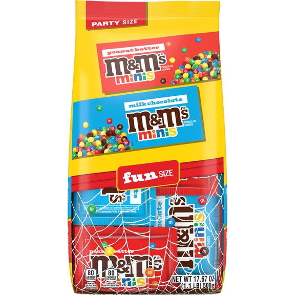 M&M's Minis Fun Size Chocolate Halloween Candy Variety pack, Party Size - 17.67 oz Bulk Bag
