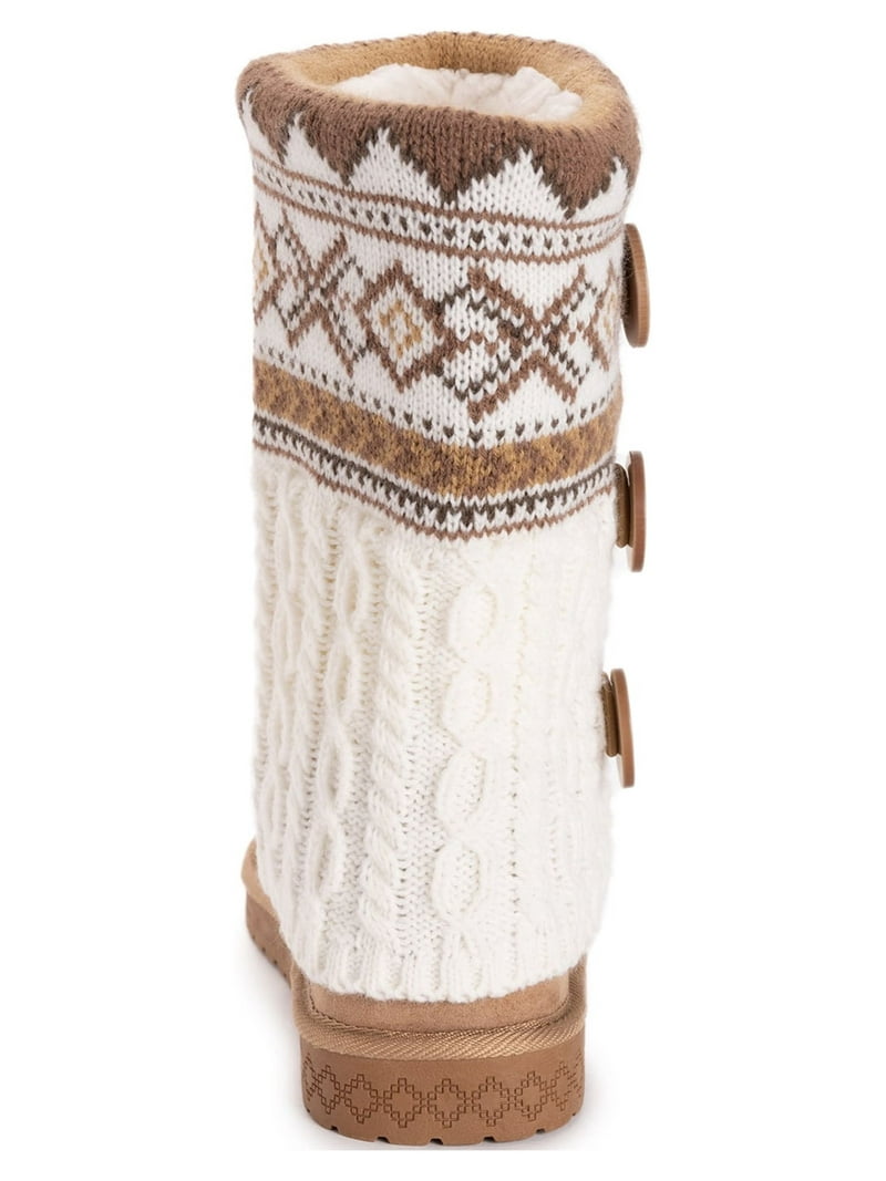Muk Luks Women's Cheryl Faux Fur Lined Side Button Pattern
