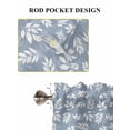 thumbnail image 7 of Light Blue White Leaves Kitchen Curtains 54 Inches length, Spring Pastoral Rustic Botanical Window Treatment Curtain Drapes, Decorative Window Curtains for Bedroom Cafe, 52"x54", 2 Panels, 7 of 7