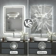 thumbnail image 3 of Clavie 24*32 inches Vanity Mirror, 3 Color LED Lighted Anti-Fog rectangle Bathroom Mirror with Tempered Glass, 3 of 8