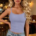 thumbnail image 2 of COMVALUE Tank Tops for Women Square Neck Spaghetti Strap Double Lined Y2K Going Out Camisole Top Purple One Size, 2 of 9