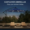 thumbnail image 6 of EROMMY 10ft Solar Lighted Patio Umbrella,Outdoor Offset Cantilever Umbrella, Infinite Tilt, Crank and Cross Base, UV Protection for Backyard, Lawn, Garden & Pool, 6 of 12