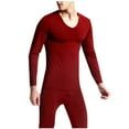 thumbnail image 3 of snilers&nbsp;Big and Tall Men's Thermal Underwear Set Two-Pieces Base Layer Thick Solid Color Winter Warm Thermal Shirts & Bottom Set 2024 M-XXXXXL, 3 of 5