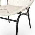 thumbnail image 4 of Hayk Outdoor Modern Faux Rattan Club Chair, Set of 2, White and Black, 4 of 9