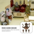 thumbnail image 2 of OULII 32Set Mini Tea Pot Cup Set Metal Material Miniatures Collectors Gift for Friends Dollhouse Accessories Pot, 2 of 4