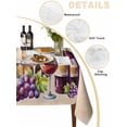 thumbnail image 2 of Vintage Watercolor Wine Table Cloth, Farmhouse Cask Grapes Country Waterproof Tablecloth for Rectangle Tables, Reusable Washable Fabric Table Cover for Restaurant Kitchen Dining Tables 60"x84", 2 of 6