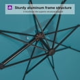 thumbnail image 4 of PURPLE LEAF 8' X 8' Cantilever Patio Umbrella with Base Included Square Umbrella with 360° Rotation and Aluminum Offset Hanging Outdoor Umbrella for Pool Garden Backyard Deck, Beige, 4 of 7