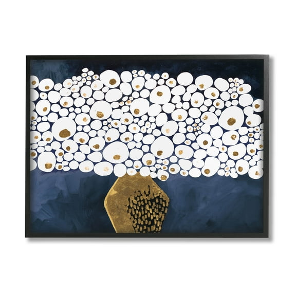 Stupell Industries Modern Circle Shape Bouquet Graphic Art Black Framed Art Print Wall Art, Design by Ruth Fromstein