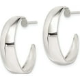 thumbnail image 2 of Sterling Silver Fancy J-Hoop Post Earrings (23 X 23) Made In Thailand qe232, 2 of 5