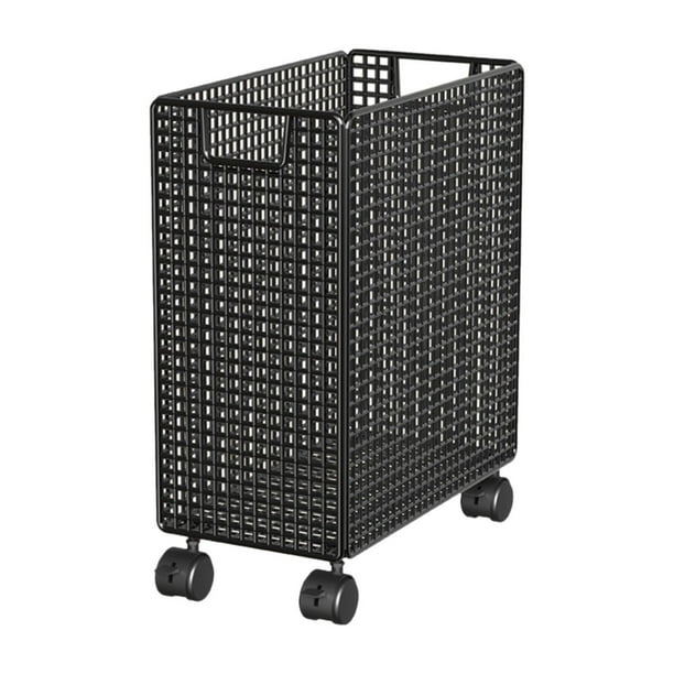 Cesta de Almacenamiento de Estufa de Enrollable Cesta de Lavandería con Ruedas Saver Space Multipropósito Cartero de Servicios Públicos para Negro
