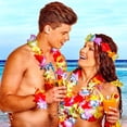 thumbnail image 6 of 10 Pack Hawaiian Leis Flower Chains Tropical Flower Chain Perfect Welcome to Your Beach, Pool and Co Photo Color Polyester cloth, 6 of 6