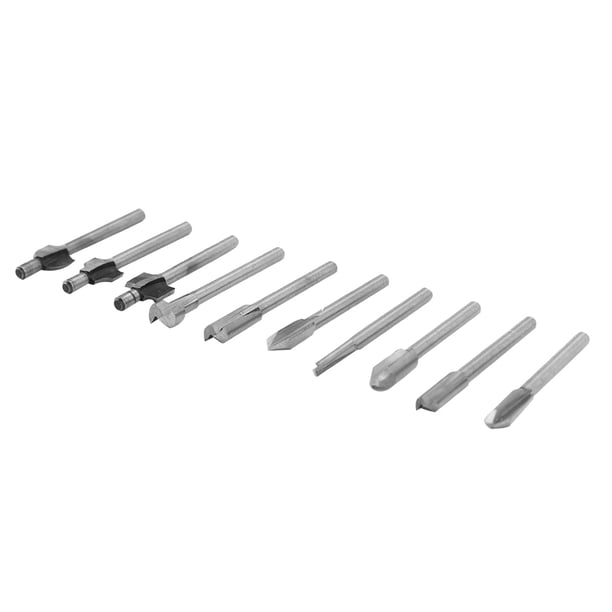 Brocas para enrutador de vástago, 10 piezas/juego de brocas para enrutador de vástago alto de 1/8 pulg., herramienta para trabajar la madera, estética elegante