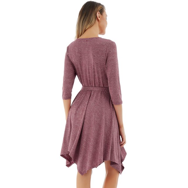 Unique Femmes Tricot Robe Slim Élégante Dames Robe Mode Irrégulière Ourlet Swing Sortir Ensemble Partie Porter Robe Longue Manches Maxi