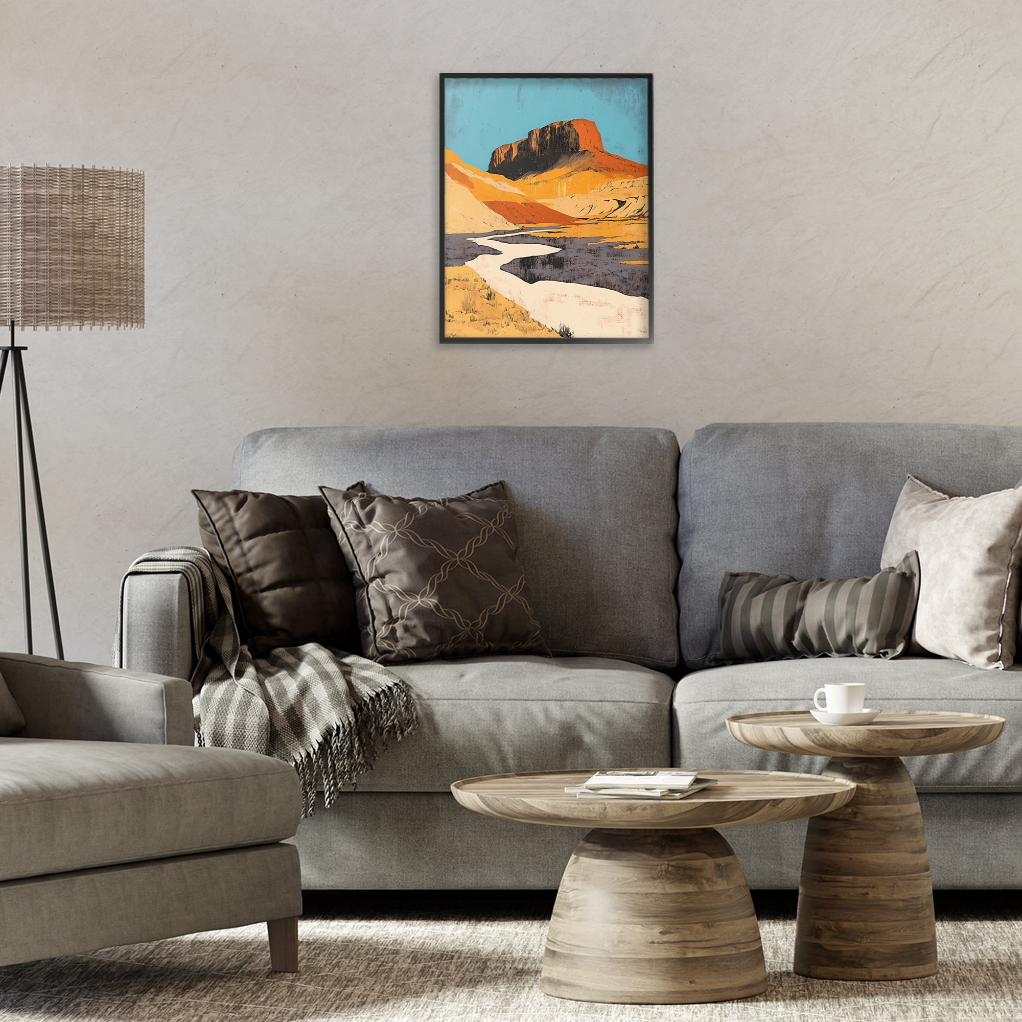 Stupell Industries Vintage Canyon Pass Black Framed Giclee Art, design by Walker Noble